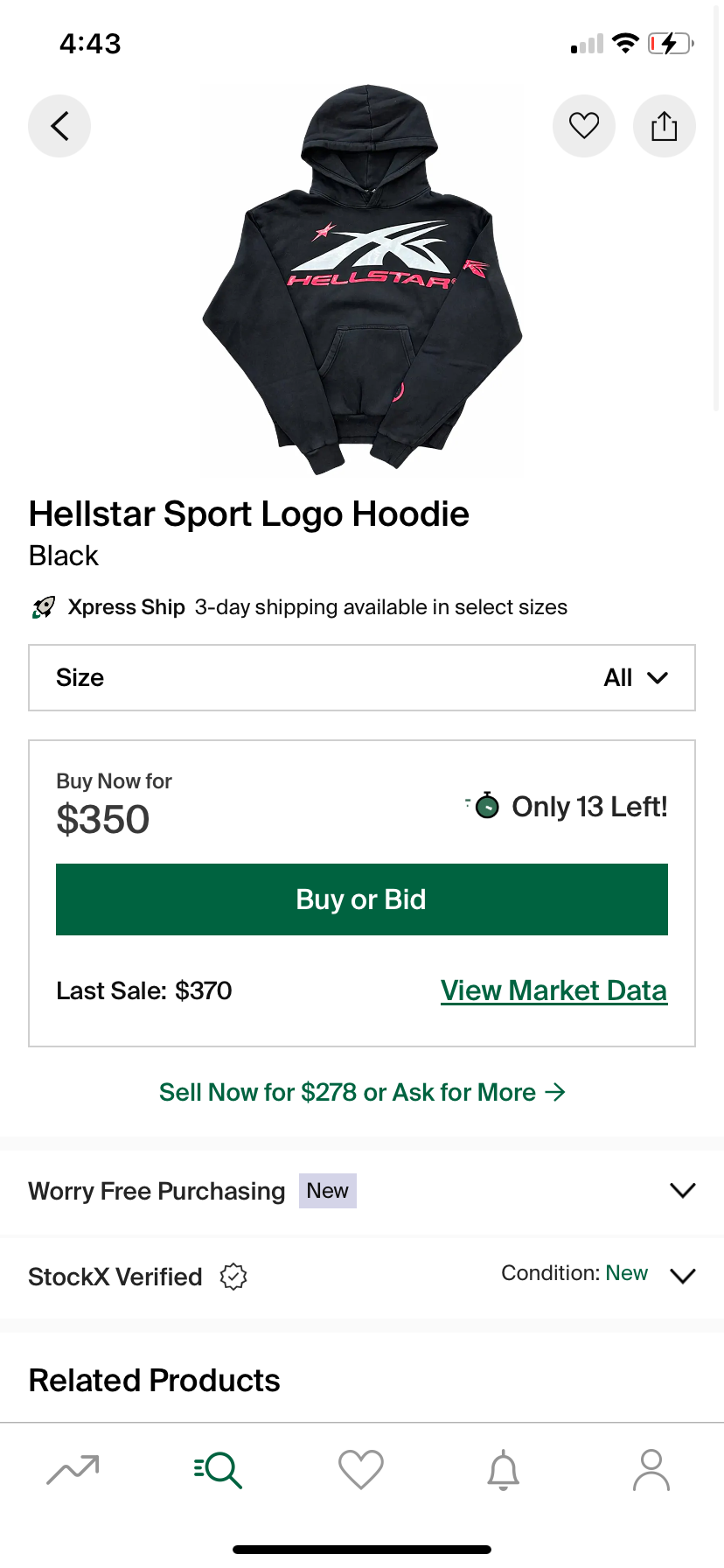 Hellstar Sport Logo Hoodie